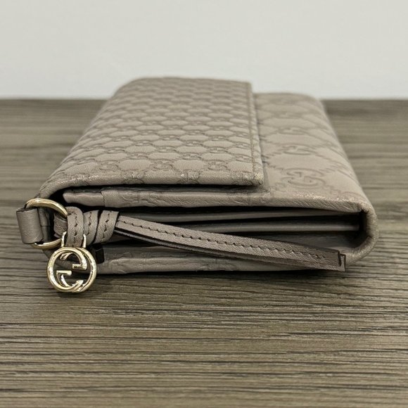 GUCCI Grey Monogrammed Leather Wallet - Picture 3 of 10